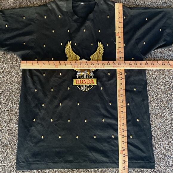 Vintage 80s/ 90s Honda Gold Wing Eagle T-Shirt Black Size XL 23x30 Motorcycle - Picture 4 of 7